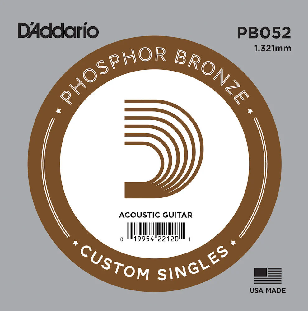 PB052 Phosphor Bronze Wound Acoustic Guitar Single String.052
