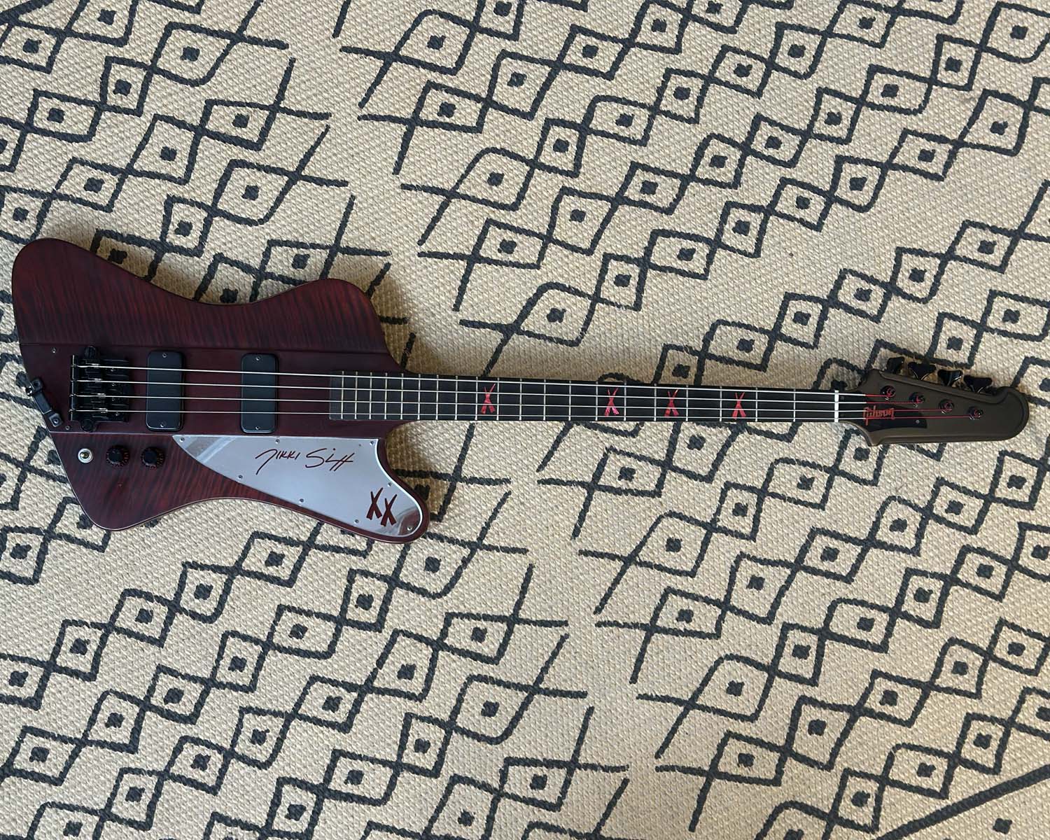2008 Gibson Thunderbird IV Nikki Sixx Signature Model - "Blackbird" - Satin Cherry w/ OHSC - Image 5