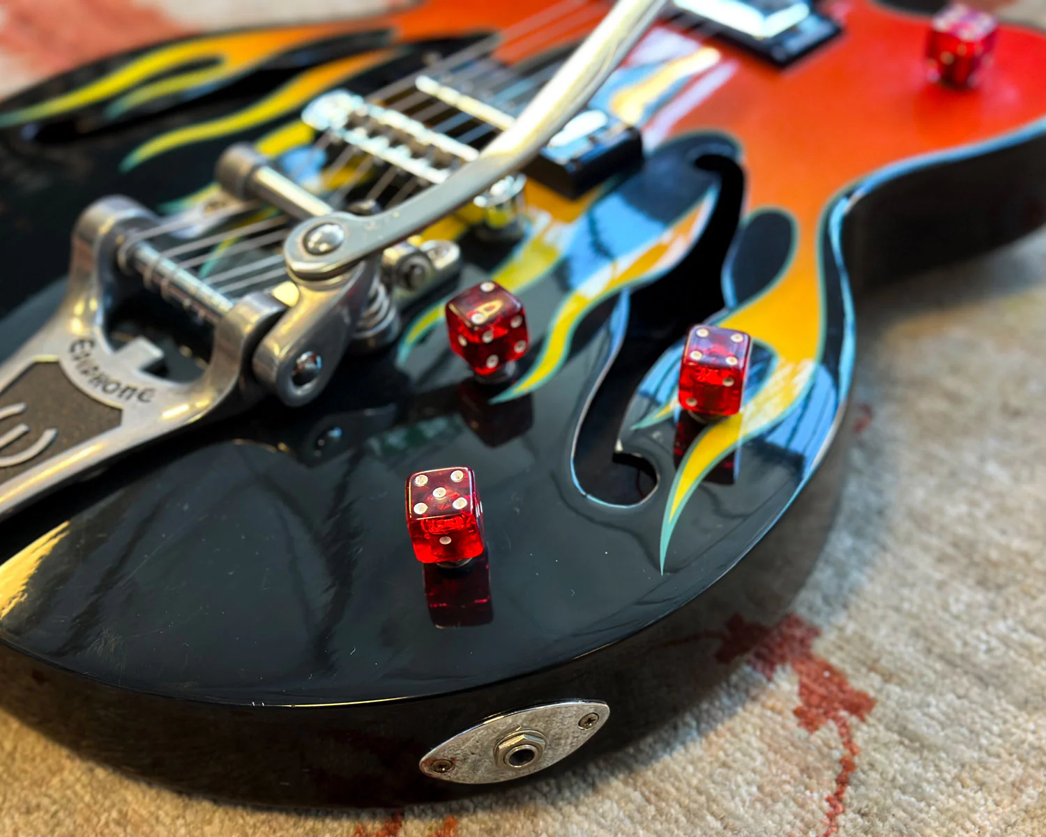 Limited Edition Epiphone FlameKat Semi Hollow Electric Guitar w/Hard Case - Image 4