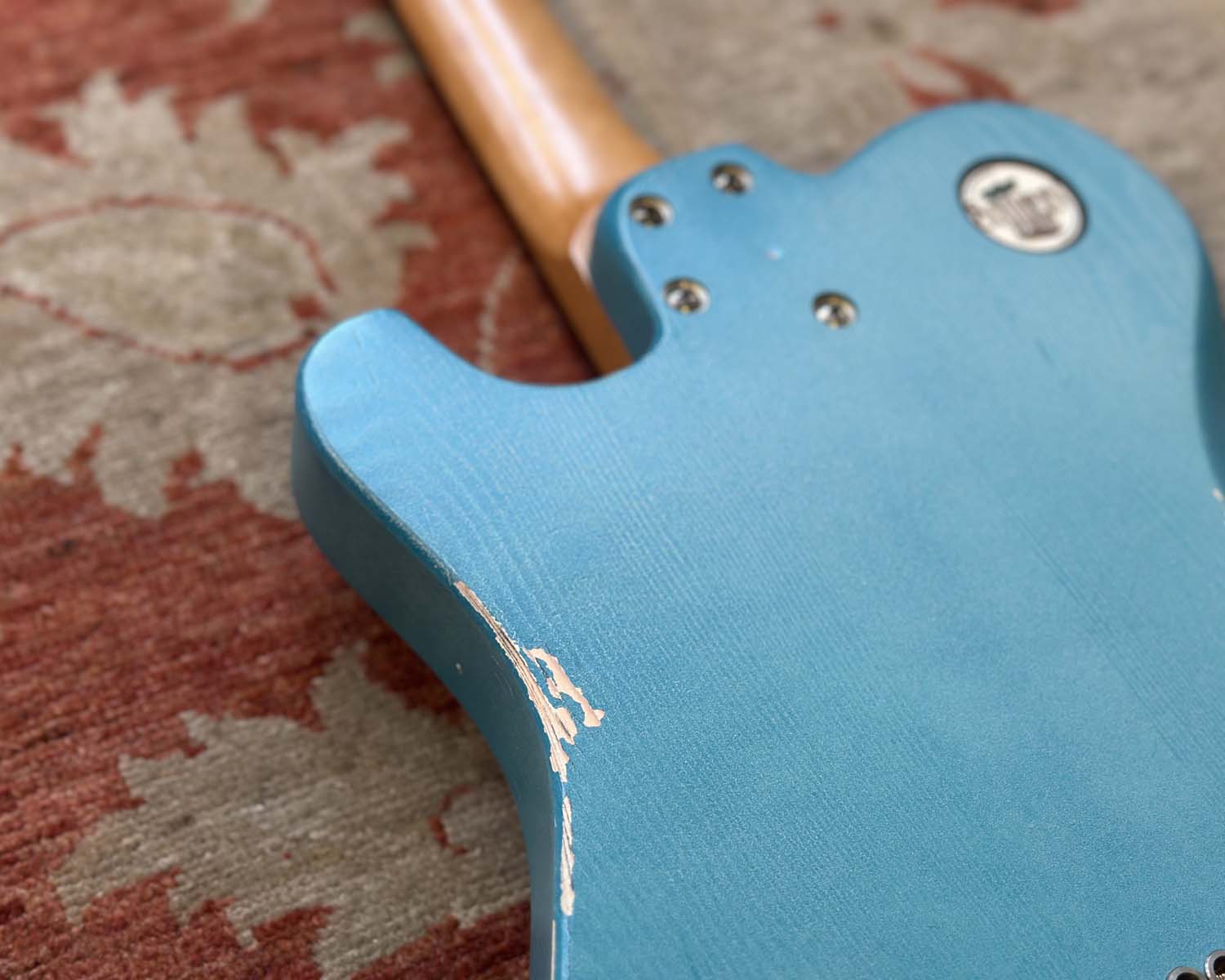 Solace Southern Deluxe - Torea Blue Satin w/ Mr Glyn P90s - Handmade in New Zealand - Image 12