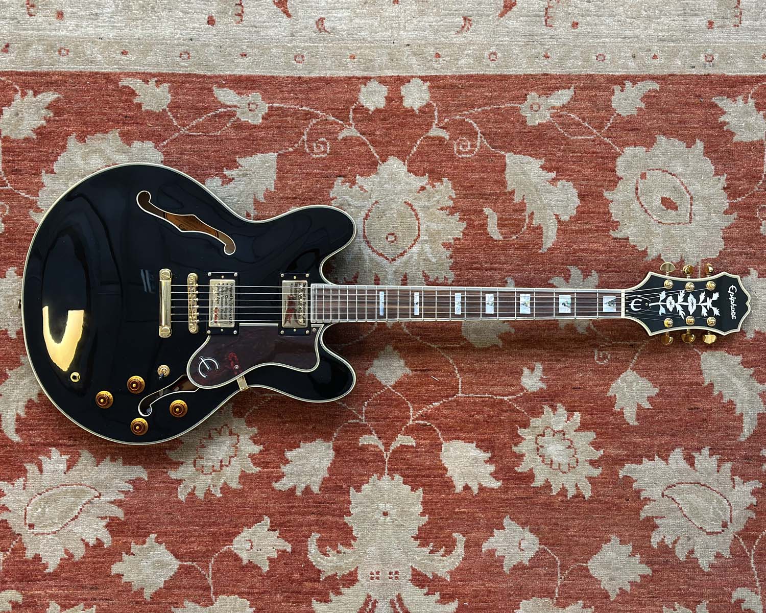 Epiphone Sheraton II EB Semi-Hollow Electric Guitar - Ebony - Image 3
