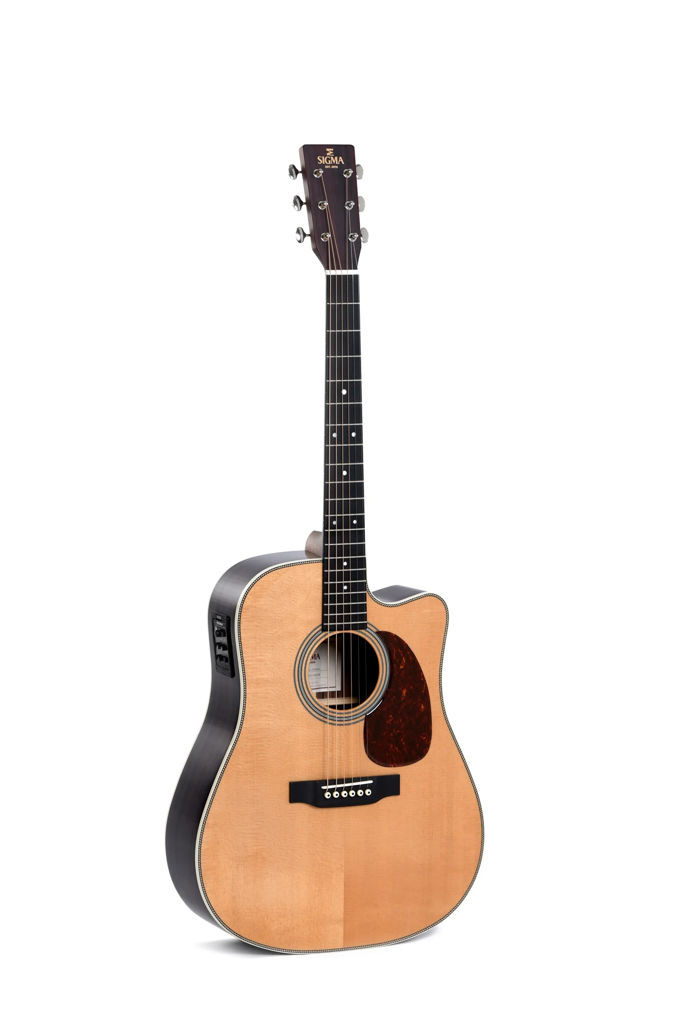 Sigma DTC-28HE Dreadnought with Cutaway and Fisman Presys+ Pickup System - Image 2