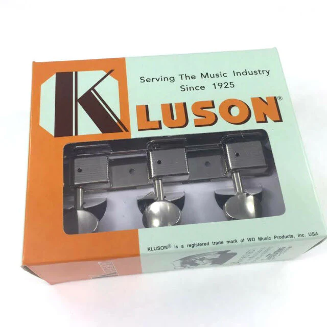 Kluson WD90NPM 3-On-A-Plate Vintage Nickel Metal Button - Image 2
